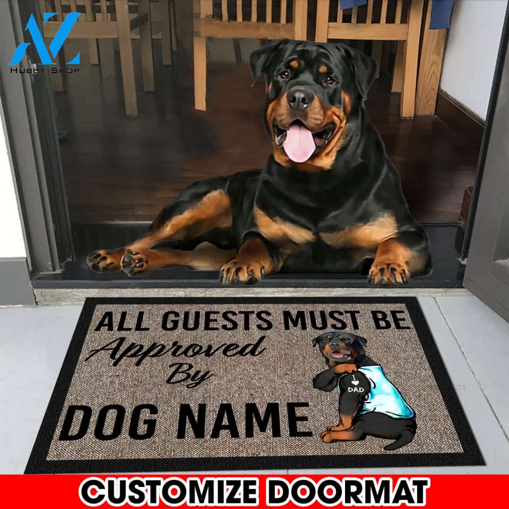 Rottweiler I Love Dad Custom Doormat MAT4 All Over Printed