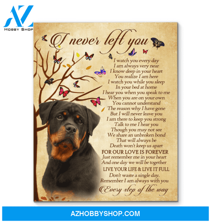 Rottweiler I Never Left You Canvas Canvas Wall Art