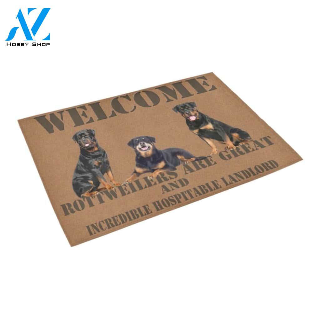 Rottweiler Incredible Landlord Doormat Indoor And Outdoor Mat Entrance Rug Sweet Home Decor Housewarming Gift Gift For Friend Family Stem Feminist