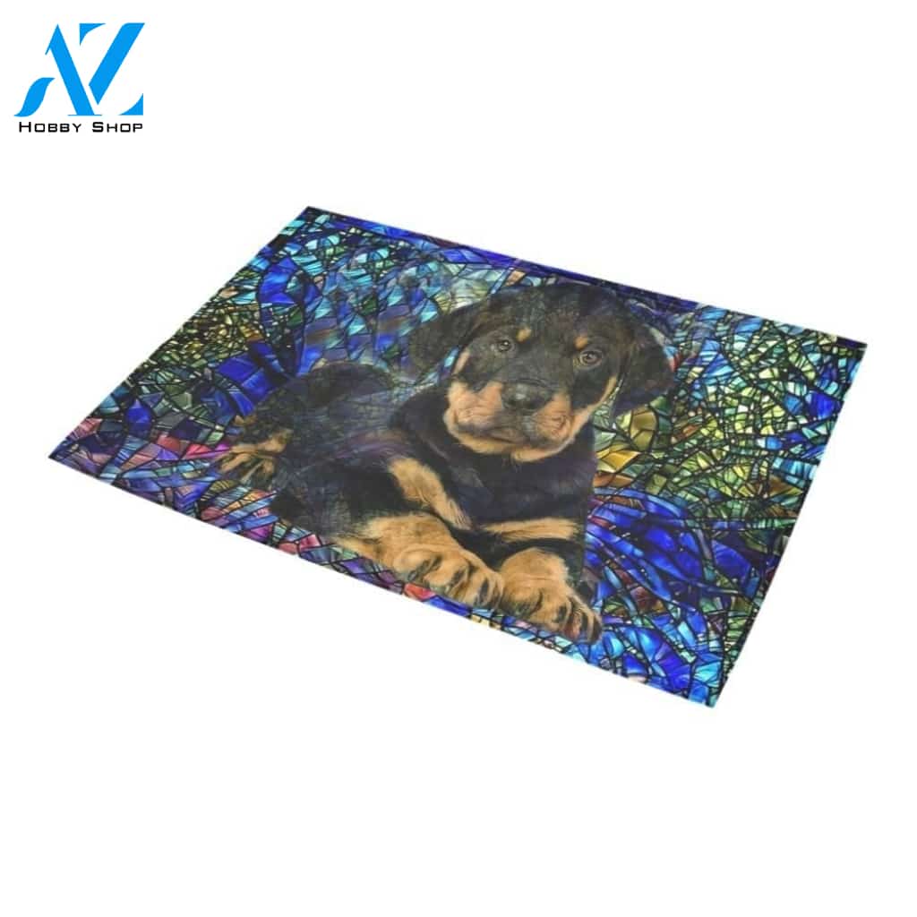 Rottweiler Mosaic Printed Doormat Home Decor Gift For Dog Lovers