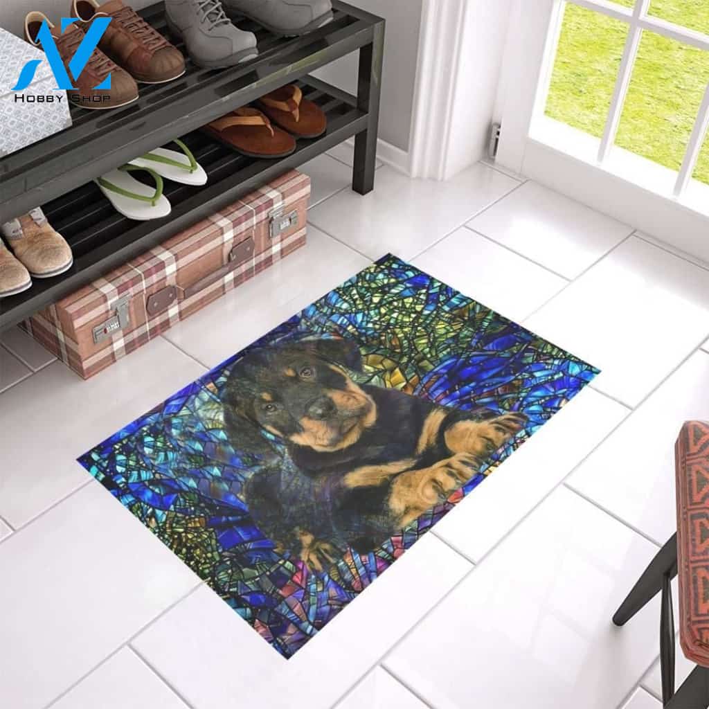 Rottweiler Mosaic Printed Doormat Home Decor Gift For Dog Lovers