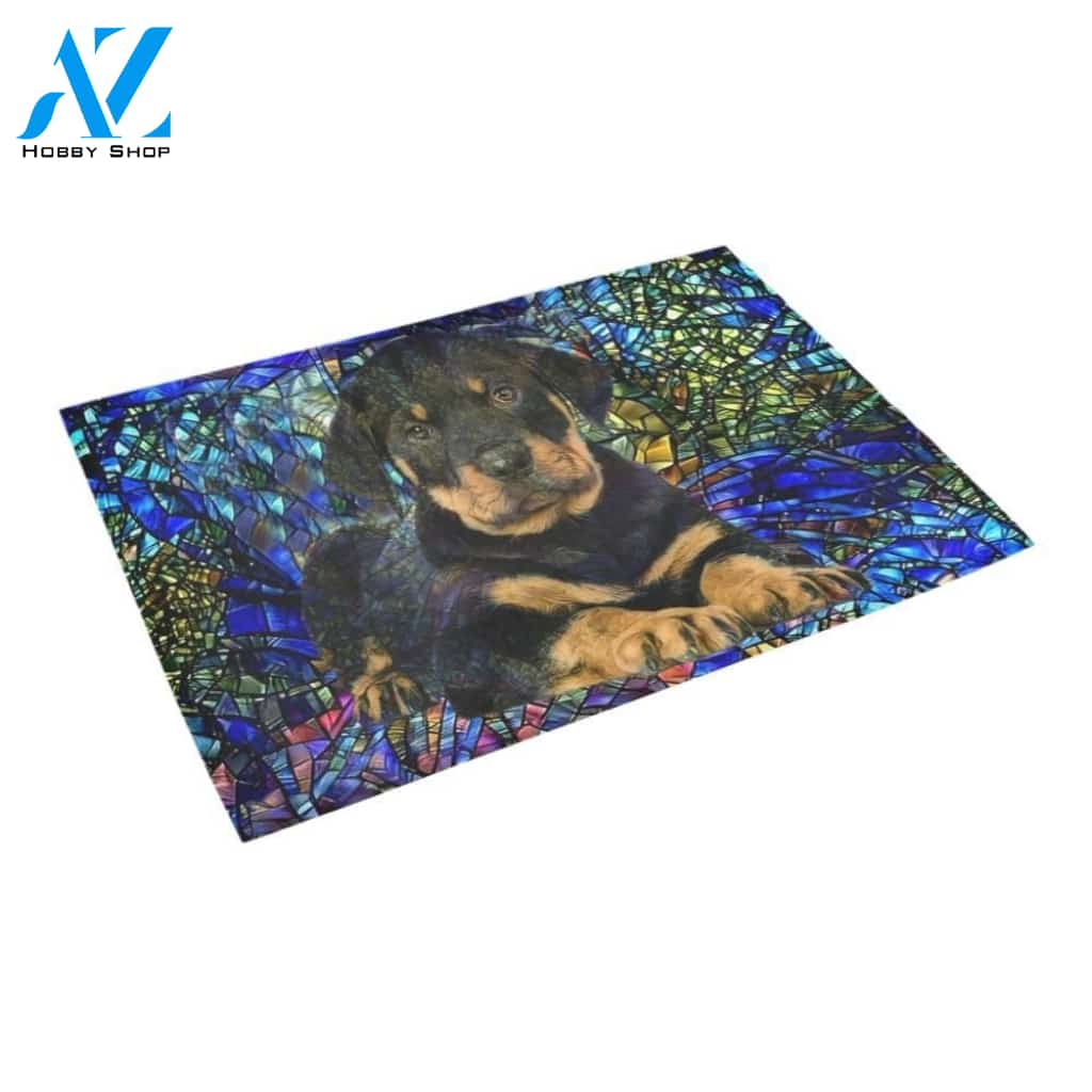 Rottweiler Mosaic Printed Doormat Home Decor Gift For Dog Lovers