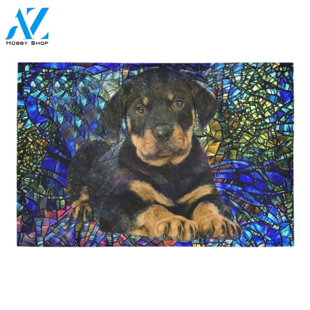 Rottweiler Mosaic Printed Doormat Home Decor Gift For Dog Lovers
