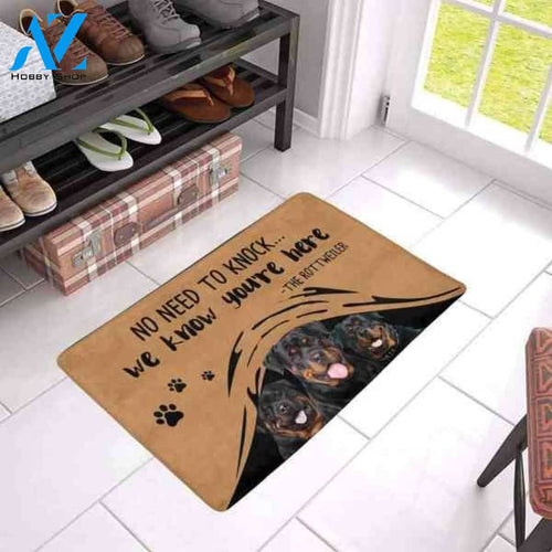 Rottweiler No Need To Knock Dog Doormat