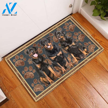 Rottweiler Paw Doormat, Dog Welcome Mat, Funny Welcome Mats for Dogs Lovers