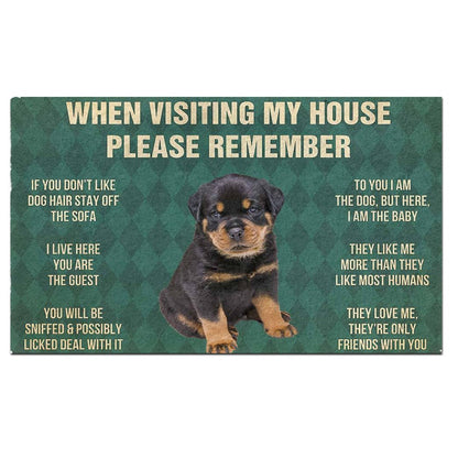 Rottweiler Puppy's Rules Doormat