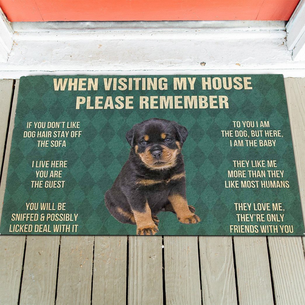 Rottweiler Puppy's Rules Doormat