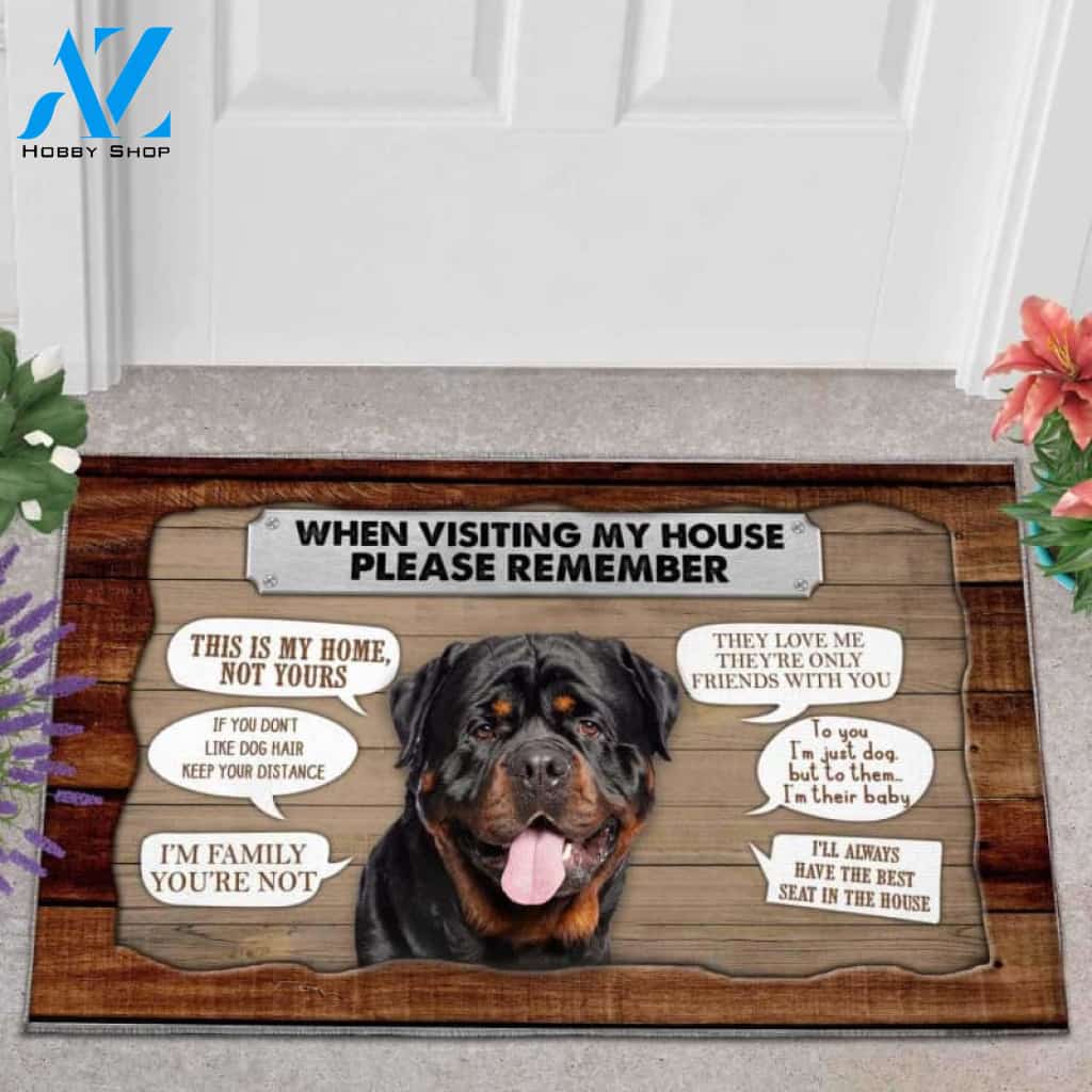 Rottweiler Visiting My House Doormat