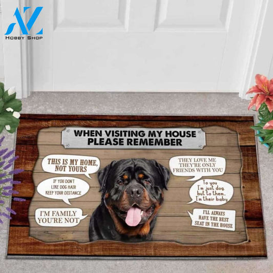Rottweiler Visiting My House Doormat