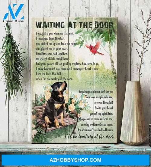 Rottweiler - Waiting at the door for you Rottweiler Portrait Canvas Prints - Wall Art