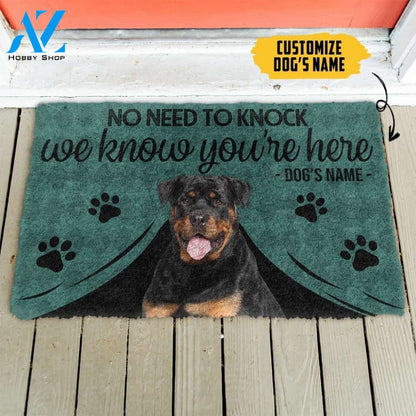 Gearhumans Gearhuman 3D Rottweiler We Know Youre Here Custom Name Doormat