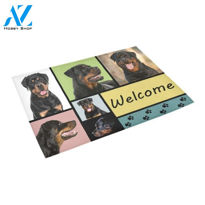 Rottweiler Welcome Printed Doormat Home Decor