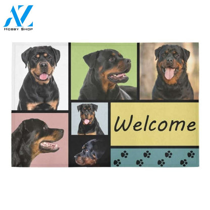 Rottweiler Welcome Printed Doormat Home Decor