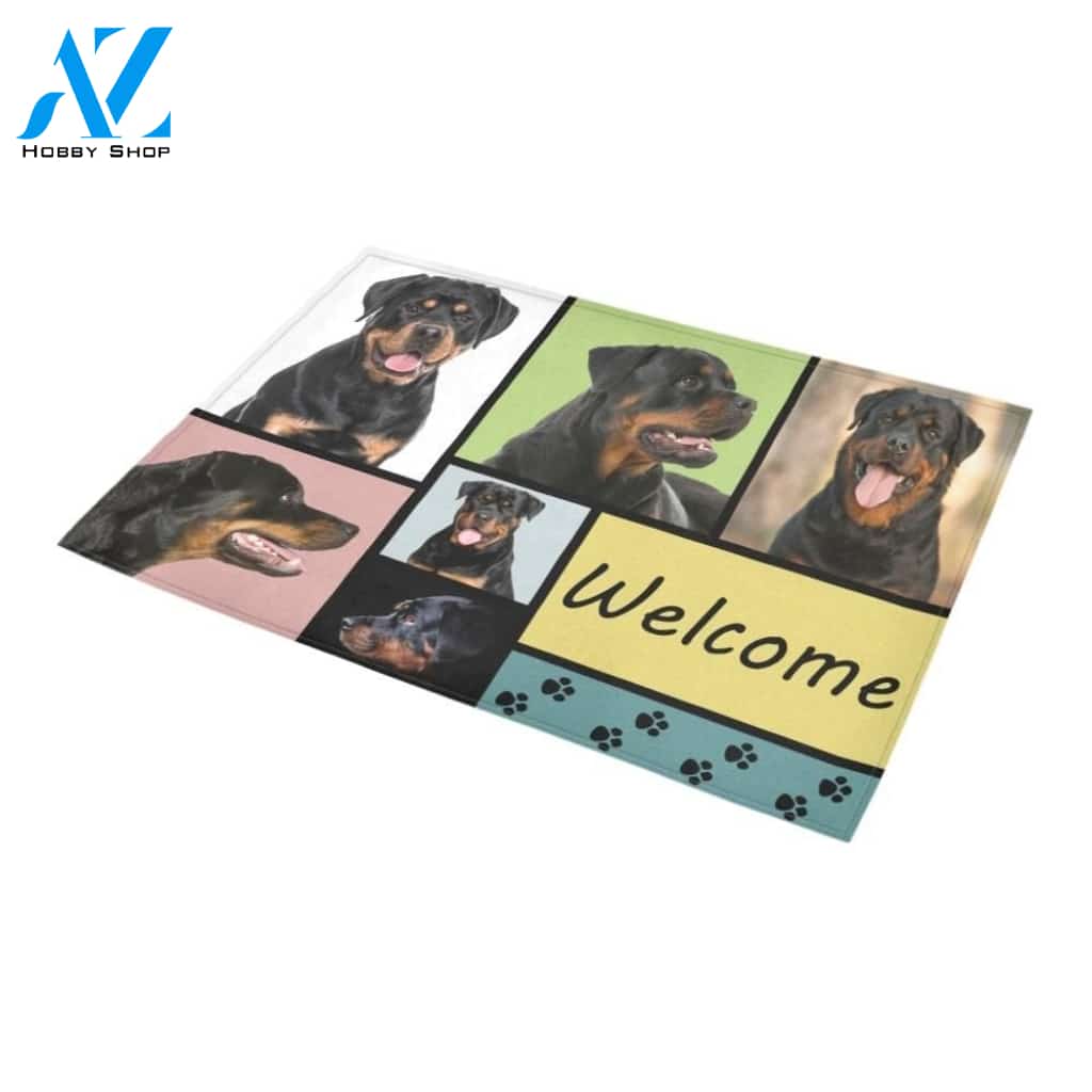 Rottweiler Welcome Printed Doormat Home Decor