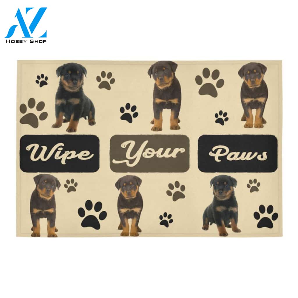 Rottweiler Wipe Your Paws Doormat Indoor And Outdoor Mat Entrance Rug Sweet Home Decor Housewarming Gift Gift For Friend Family Stem Feminist