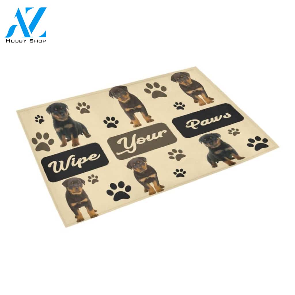 Rottweiler Wipe Your Paws Doormat Indoor And Outdoor Mat Entrance Rug Sweet Home Decor Housewarming Gift Gift For Friend Family Stem Feminist