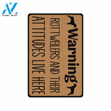 Rottweilers and Their Attitudes Live Here Doormat 23.6"x15.7" | Welcome Mat | House Warming Gift