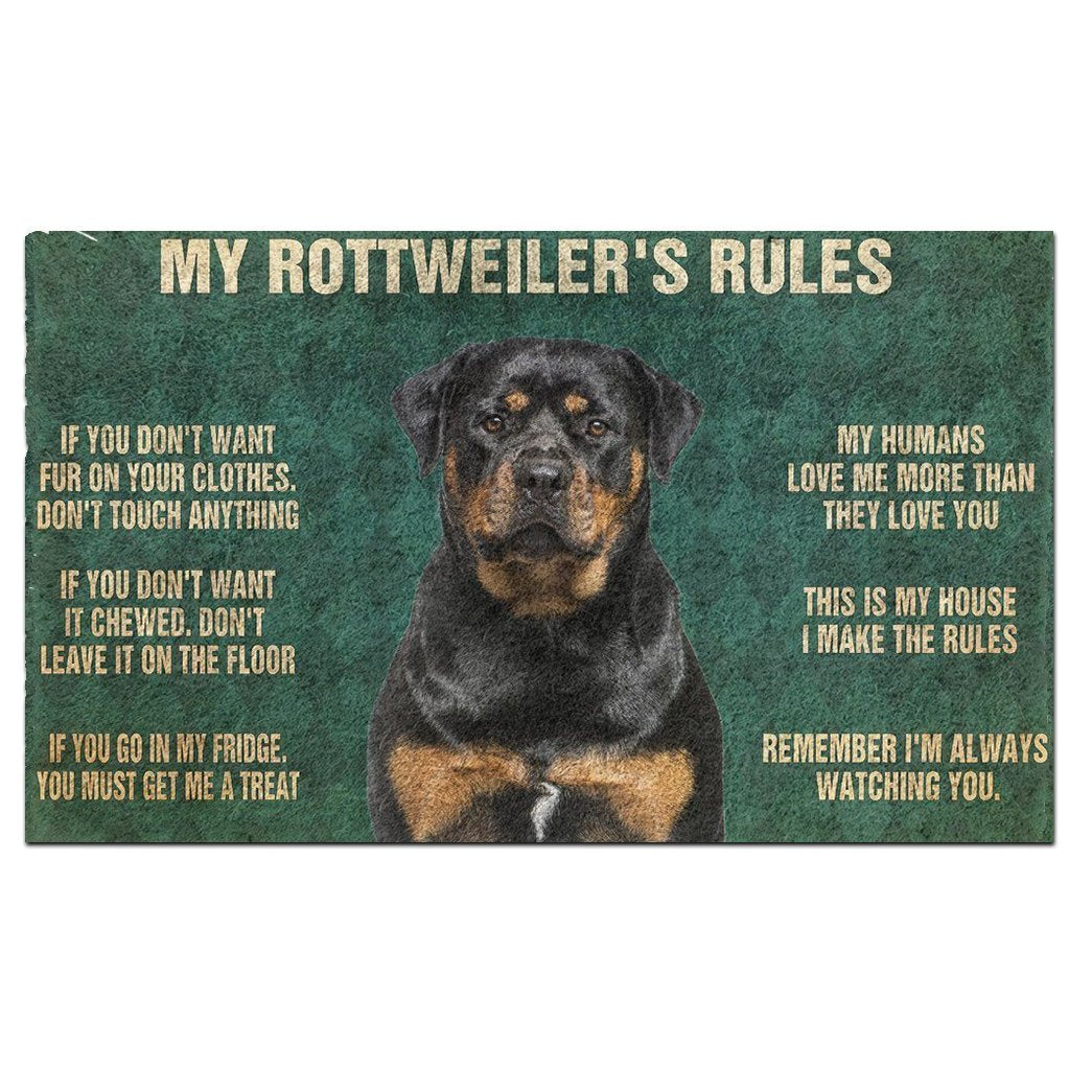 Rottweiler's Rules Doormat