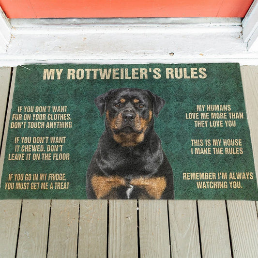 Rottweiler's Rules Doormat