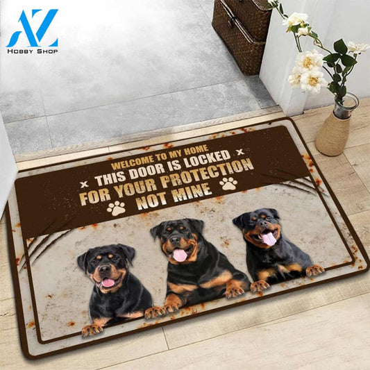 Rottweilers This Door Is Locked For Your Protection Not Mine - For Rottweiler Lover, Gift For Friend Family Home Decor Bedding Couch Sofa Soft and Comfy Cozy