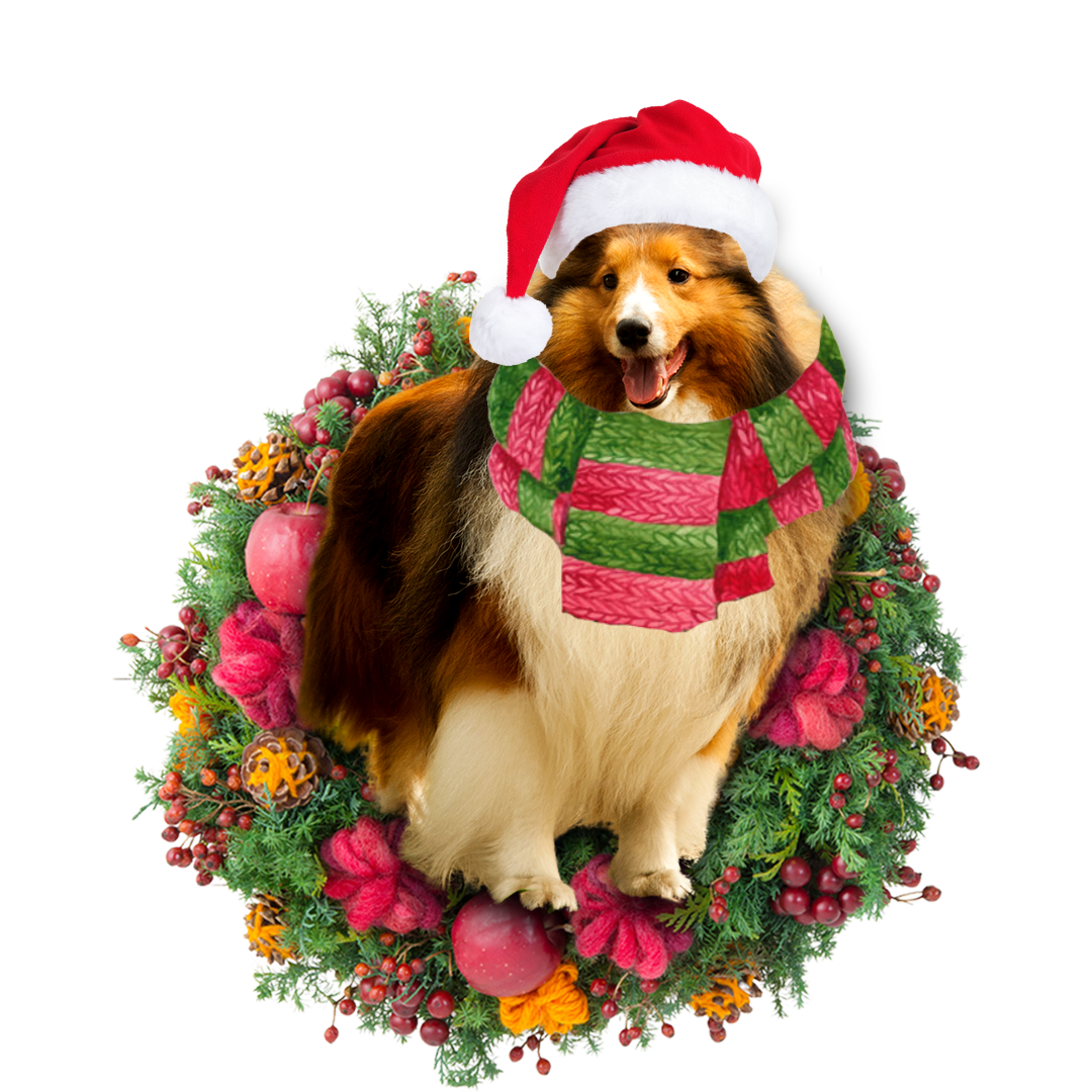 Godmerch- Ornament- Rough Collie Christmas Ornament, Happy Christmas Ornament, Car Ornament