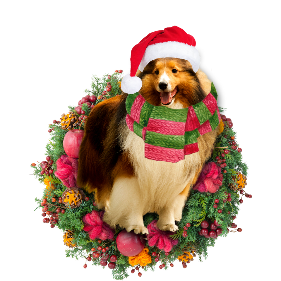 Godmerch- Ornament- Rough Collie Christmas Ornament, Happy Christmas Ornament, Car Ornament