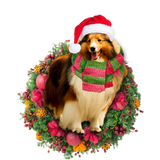 Godmerch- Ornament- Rough Collie Christmas Ornament, Happy Christmas Ornament, Car Ornament