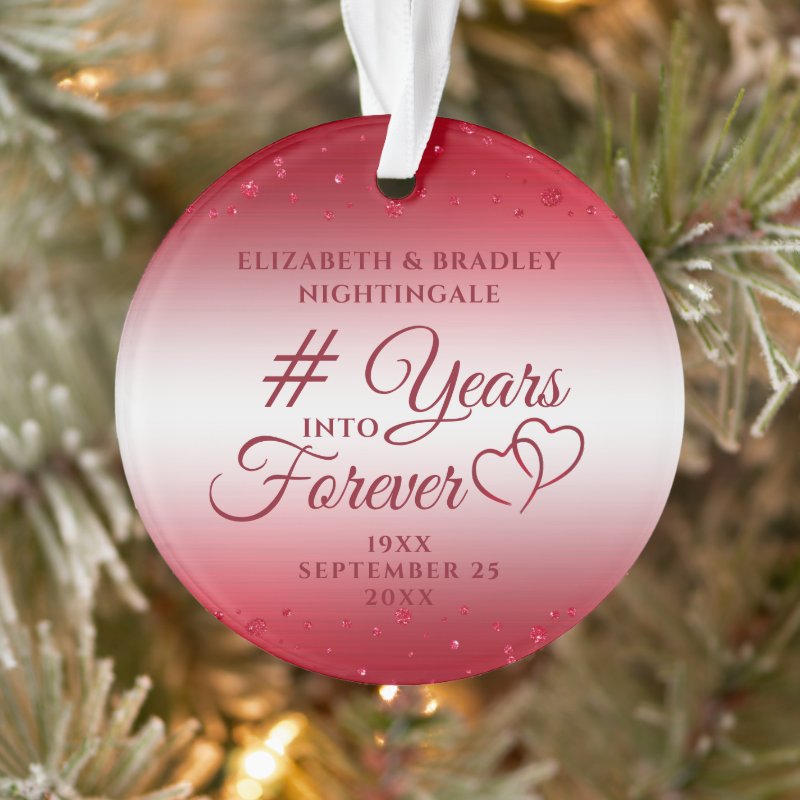 Ruby Anniversary Hearts Years Into Forever Photo Ornament