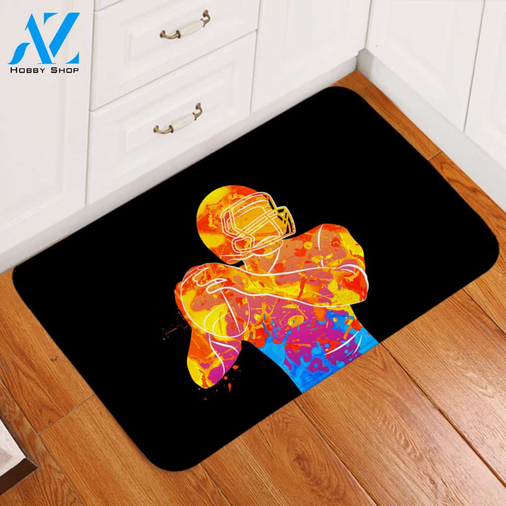 Rugby Player Door Mat