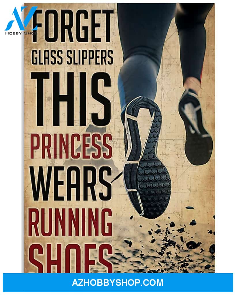 Runner This Princess Wears Running Shoes Vertical Canvas Decor, Wall Decor Visual Art