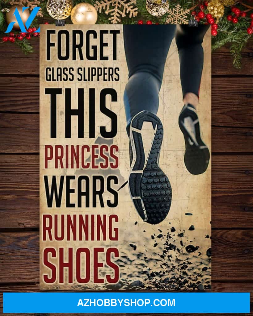 Runner This Princess Wears Running Shoes Vertical Canvas Decor, Wall Decor Visual Art