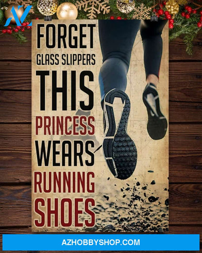 Runner This Princess Wears Running Shoes Vertical Canvas Decor, Wall Decor Visual Art