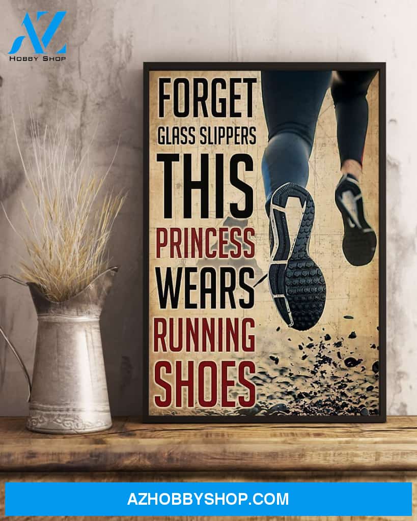 Runner This Princess Wears Running Shoes Vertical Canvas Decor, Wall Decor Visual Art
