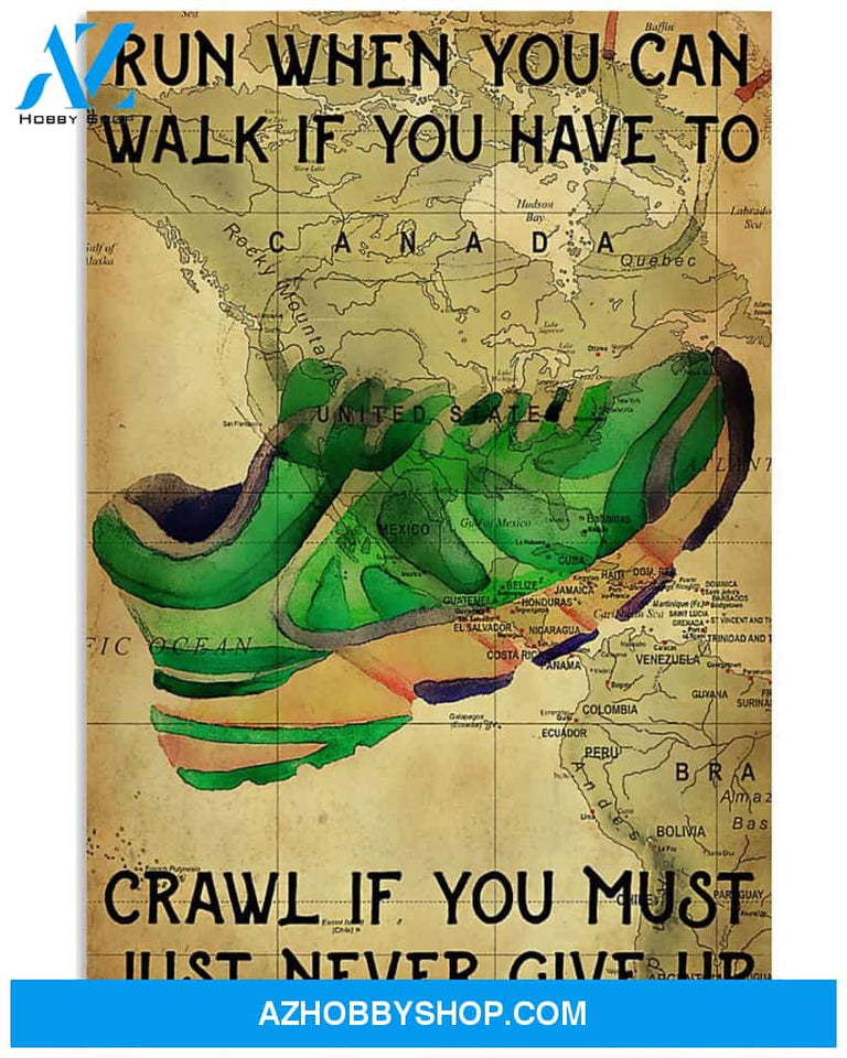 Runners Run When You Can Vertical Canvas Decor, Wall Decor Visual Art