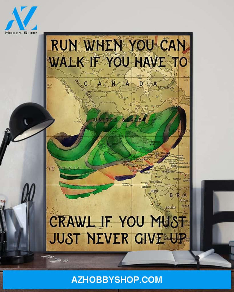 Runners Run When You Can Vertical Canvas Decor, Wall Decor Visual Art
