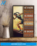Running Be Strong When You Are Weak Vertical Canvas Decor, Wall Decor Visual Art