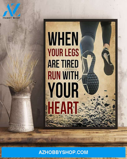 Running Let's Run With Your Heart Vertical Canvas Gift, Wall Decor Visual Art
