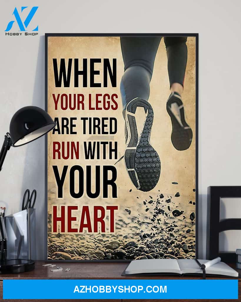 Running Let's Run With Your Heart Vertical Canvas Gift, Wall Decor Visual Art