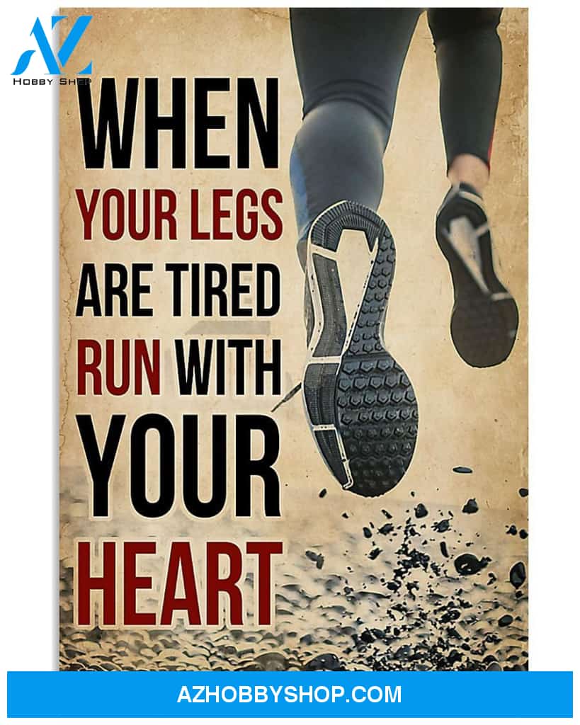 Running Let's Run With Your Heart Vertical Canvas Gift, Wall Decor Visual Art