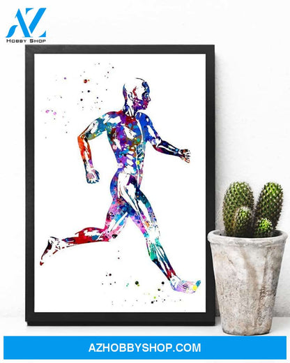 Running Man Vertical Canvas Wall Art, Wall Decor Visual Art