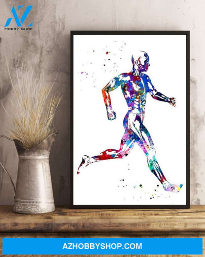 Running Man Vertical Canvas Wall Art, Wall Decor Visual Art