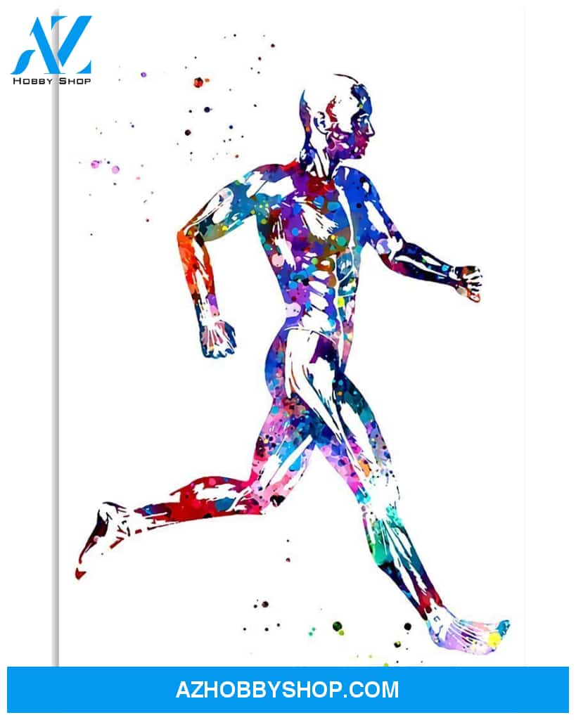 Running Man Vertical Canvas Wall Art, Wall Decor Visual Art