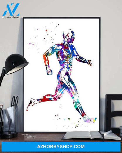 Running Man Vertical Canvas Wall Art, Wall Decor Visual Art