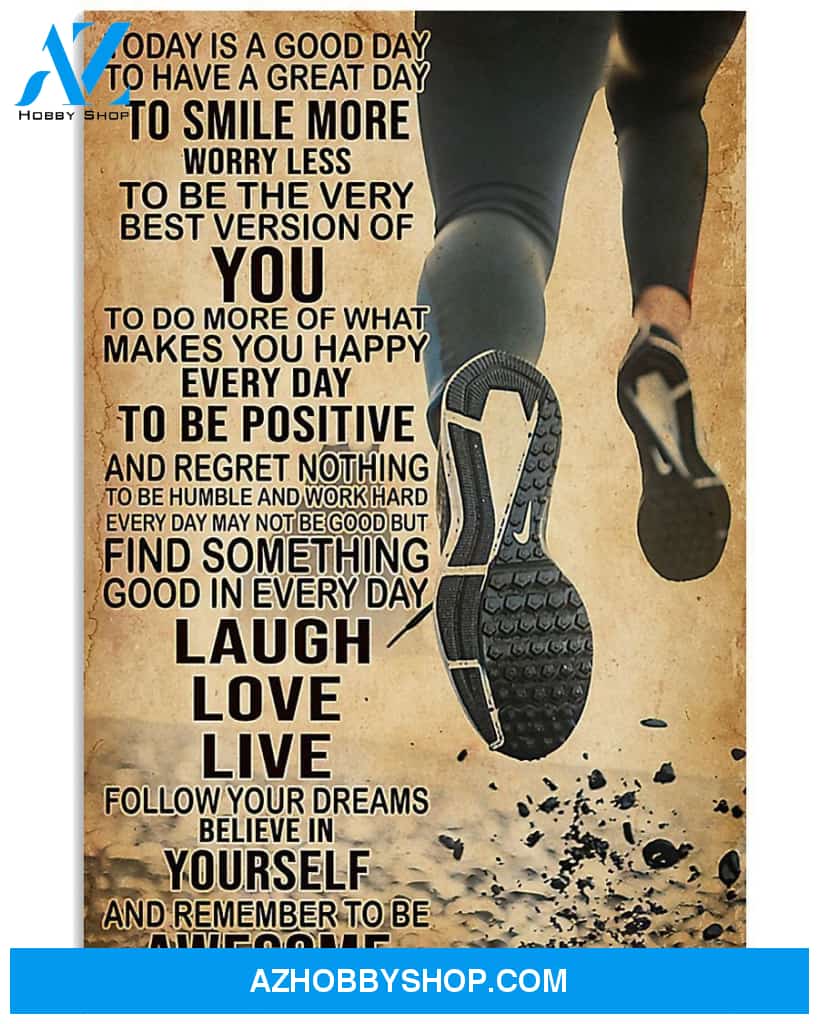 Running To Have A Great Day Vertical Canvas Prints, Wall Decor Visual Art