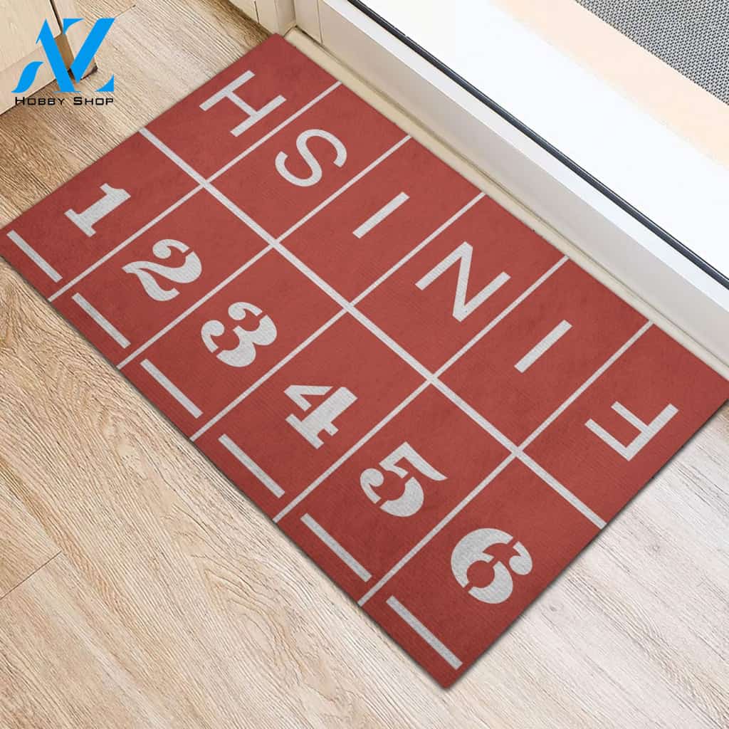 Running Track Doormat Welcome Mat House Warming Gift Home Decor Funny Doormat Gift Idea