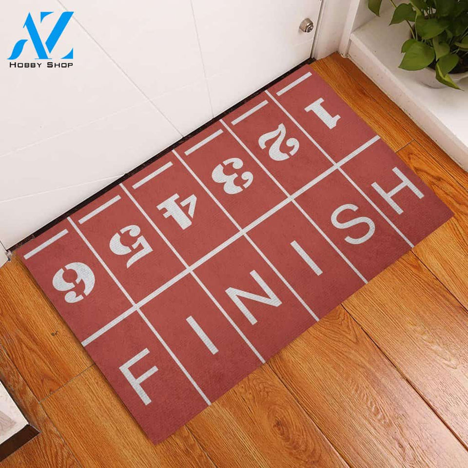 Running Track Finish Doormat | Welcome Mat | House Warming Gift