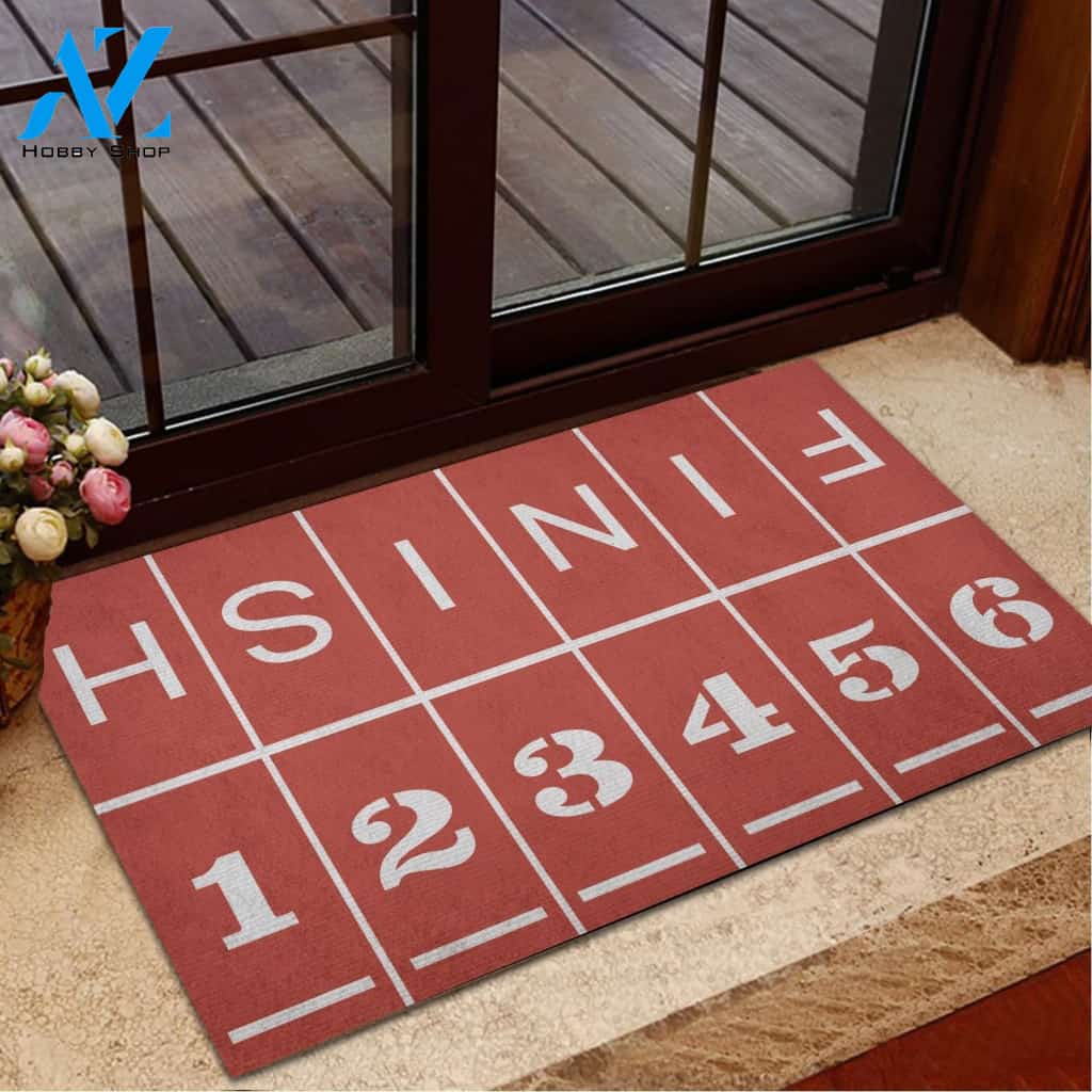 Running Track Funny Indoor And Outdoor Doormat Warm House Gift Welcome Mat Gift For Running Lovers