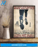Running You Get Old When You Stop Running Vertical Canvas Prints, Wall Decor Visual Art