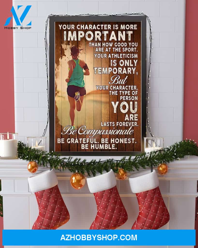 Running Your Character Is More Important Vertical Canvas Prints, Wall Decor Visual Art