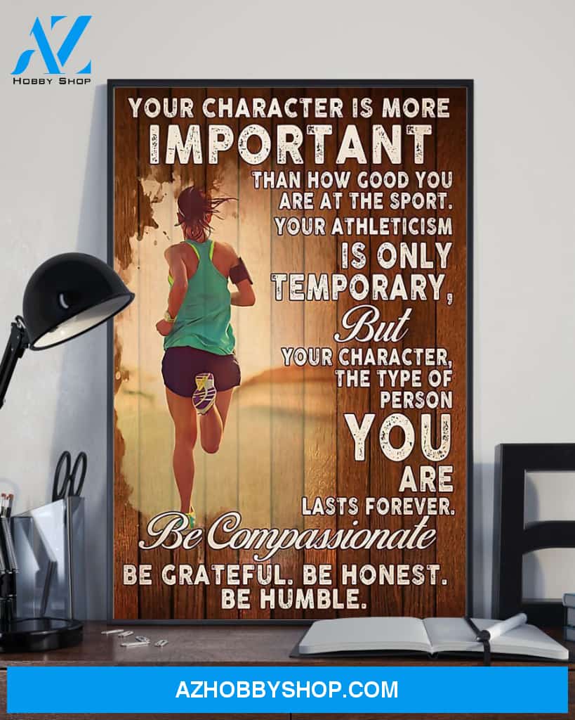Running Your Character Is More Important Vertical Canvas Prints, Wall Decor Visual Art